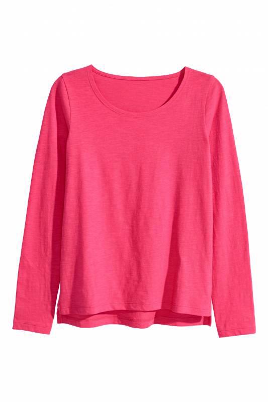 Лонгслив H&M 134-140 см Малиновый (2849856)