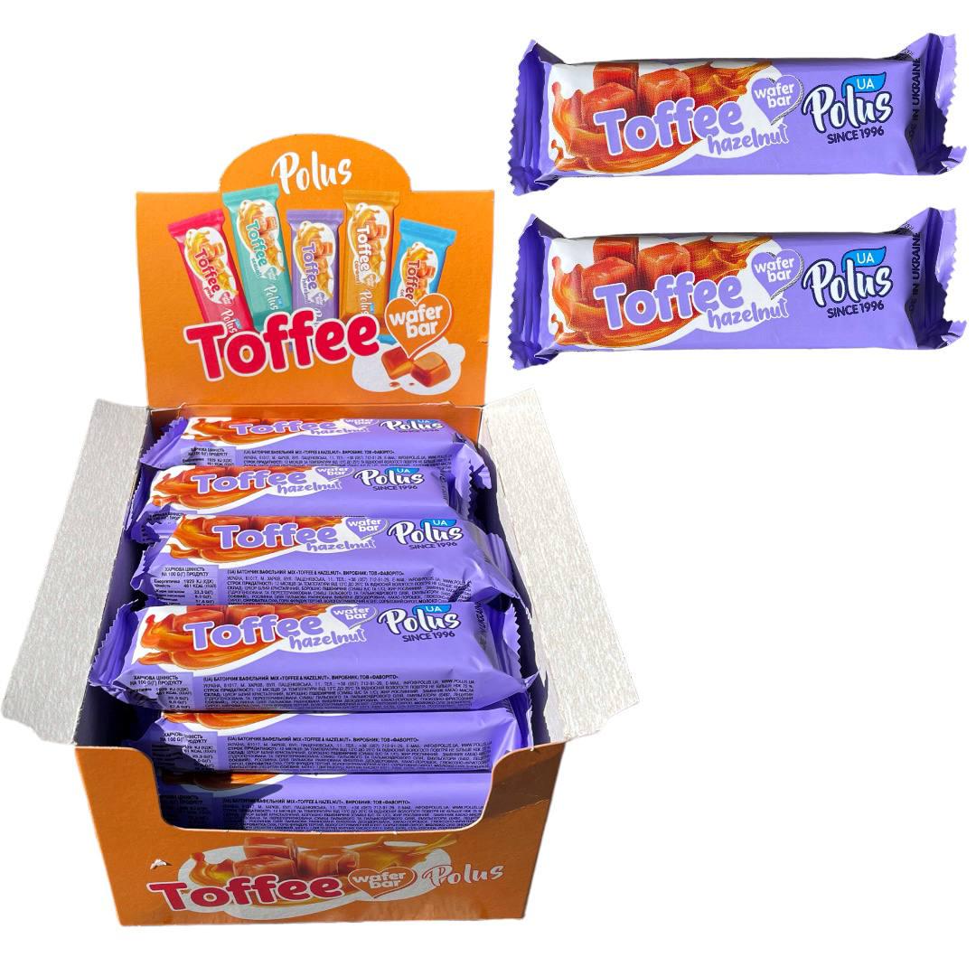 Вафельный батончик Polus Toffee со вкусом Фундука 20 шт. 30 г (00000006199)