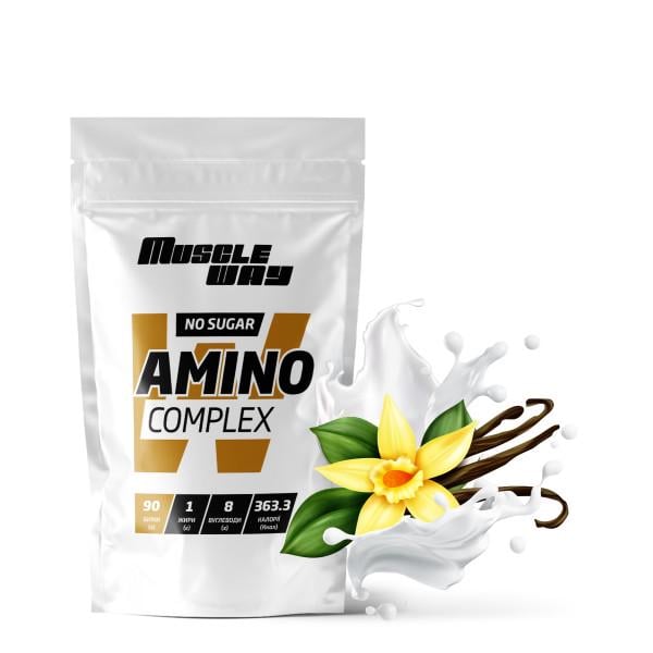 Амінокомплекс MuscleWay Amino Complex Ваніль 90% білка на 12 порцій 300 г (21-125-am-mw-rs300/10) Амінокомплекс MuscleWay Amino Complex Ваніль 90% білка на 12 порцій 300 г (21-125-am-mw-rs300/10)