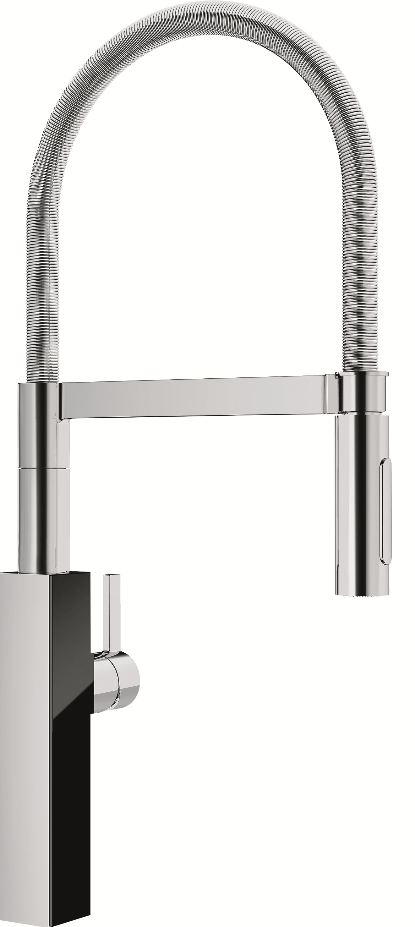 Кухонный смеситель Franke Crystal Semi-Pro с гибким изливом и функцией душа Хром/Черное стекло (115.0474.627) Кухонный смеситель Franke Crystal Semi-Pro с гибким изливом и функцией душа Хром/Черное стекло (115.0474.627)