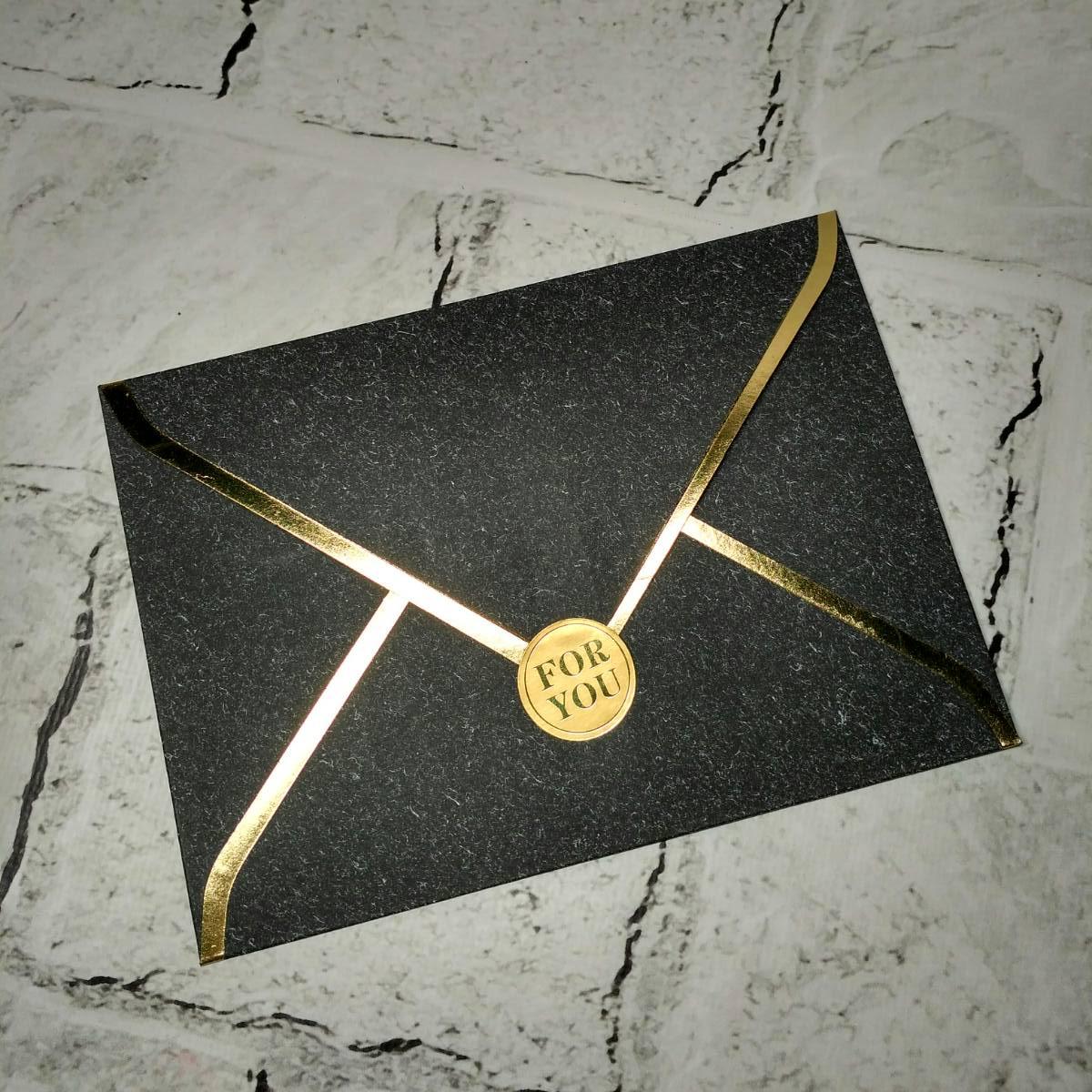 Конверт паперовий Преміум Gold 12,5х17,4 см Темно-сірий (5-91300)