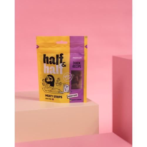 Ласощі для котів Half&Half у формі м'ясних смужечок з качкою 50 г - фото 3 Ласощі для котів Half&Half у формі м'ясних смужечок з качкою 50 г - фото 3