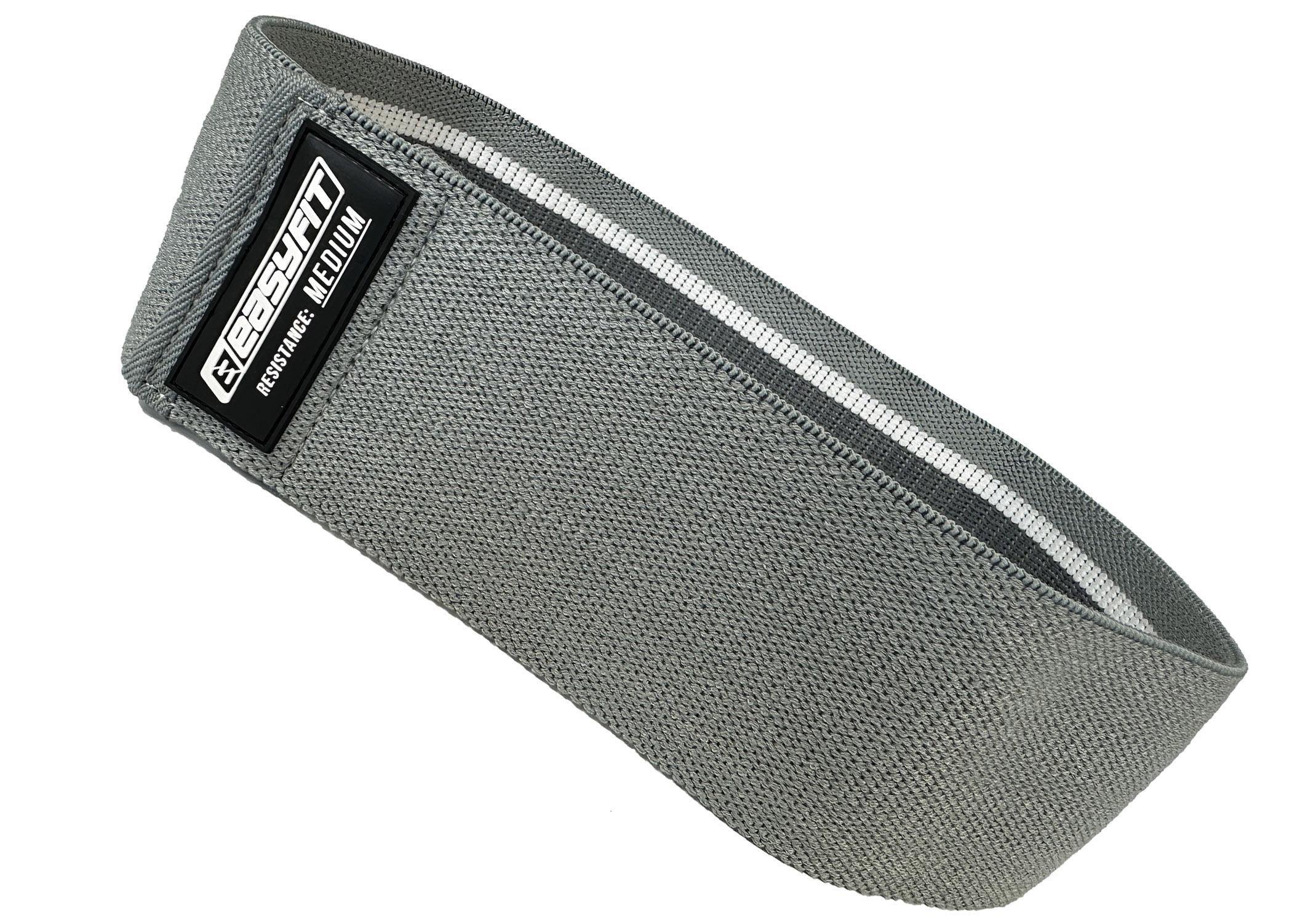 Резинка для фитнеса EasyFit Medium тканевая 38 см Серый (EF-1820-M) - фото 1