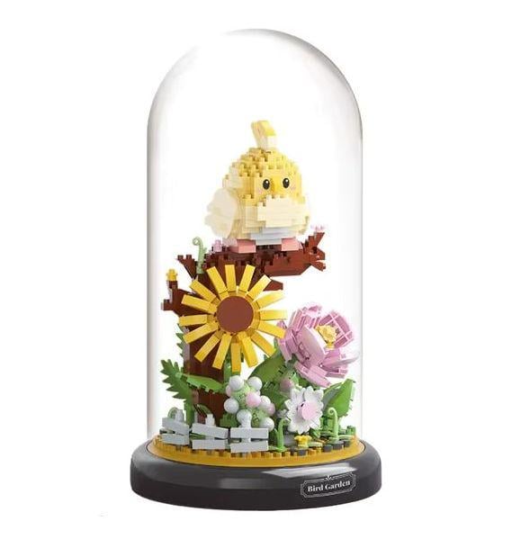 Конструктор Птичка в колбе с цветами 958 деталей (520)