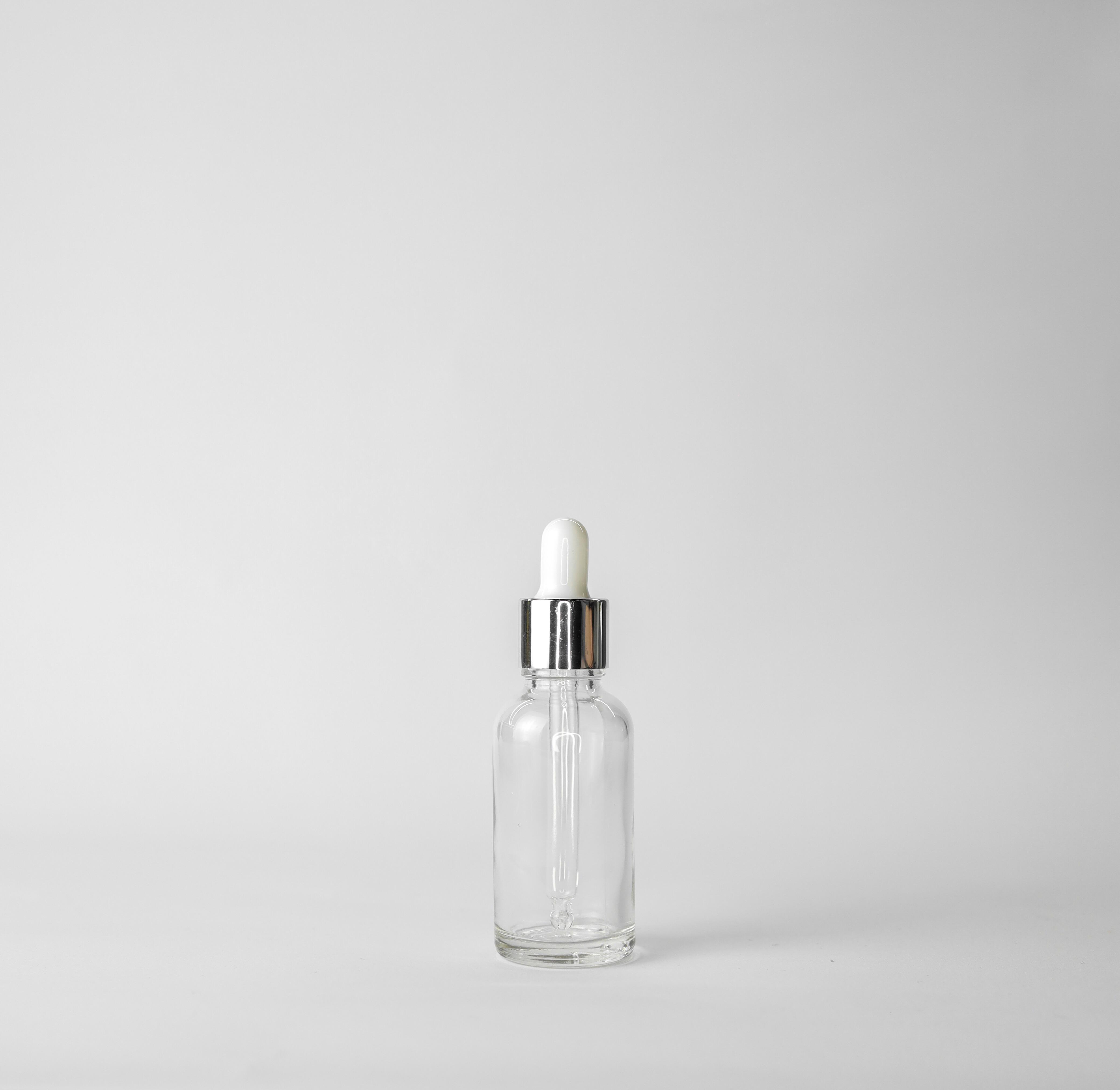 Піпетка та скляний флакон прозорий 30 мл Біло-срібний (2193696080)