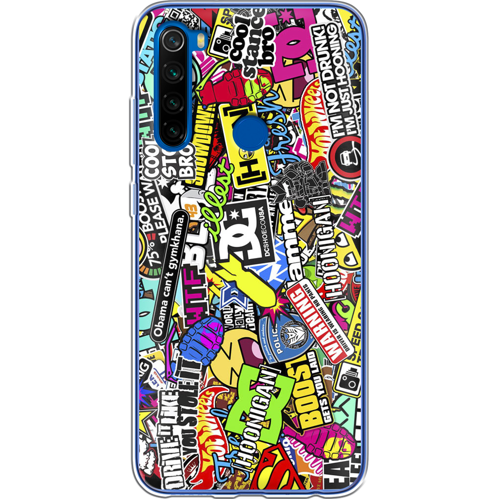 Чохол Boxface Xiaomi Redmi Note 8T Multicolored Inscriptions Прозорий силікон (38532-up880-38532)