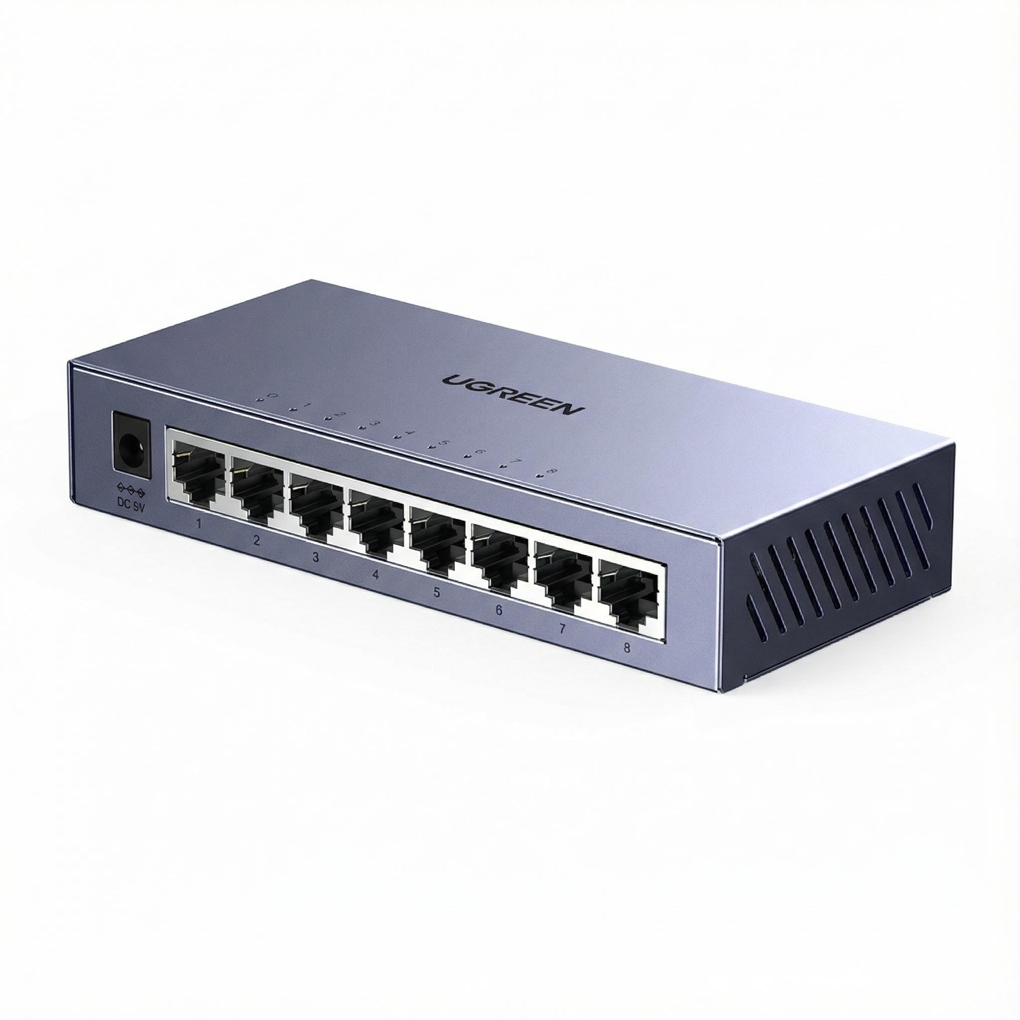 Комутатор гігабітний UGREEN CM934 8-портовий металевий корпус Темно-сірий (55467)