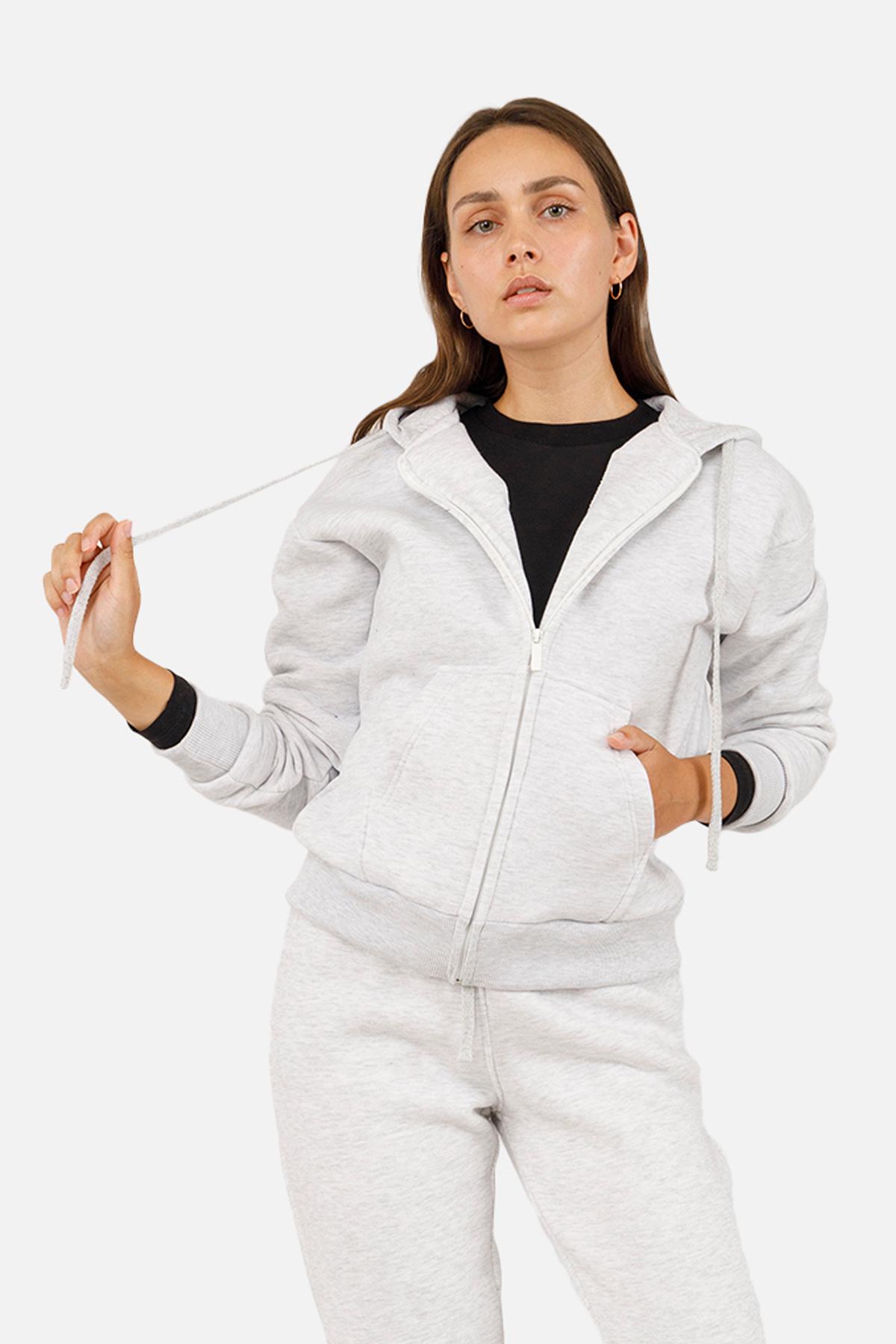 Толстовка женская ЦБ-00254552 р. 44 Светло-серый (SKT001004583)