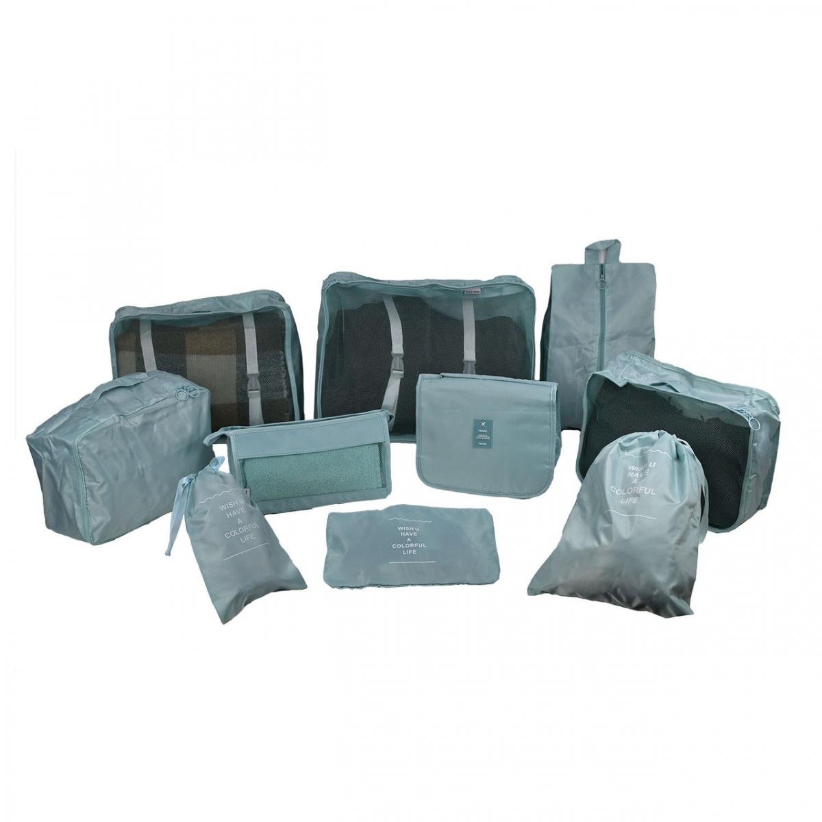 Набір органайзерів для подорожей 8в1 нейлон Блакитний (КДО-40-55) - фото 2 Набір органайзерів для подорожей 8в1 нейлон Блакитний (КДО-40-55) - фото 2