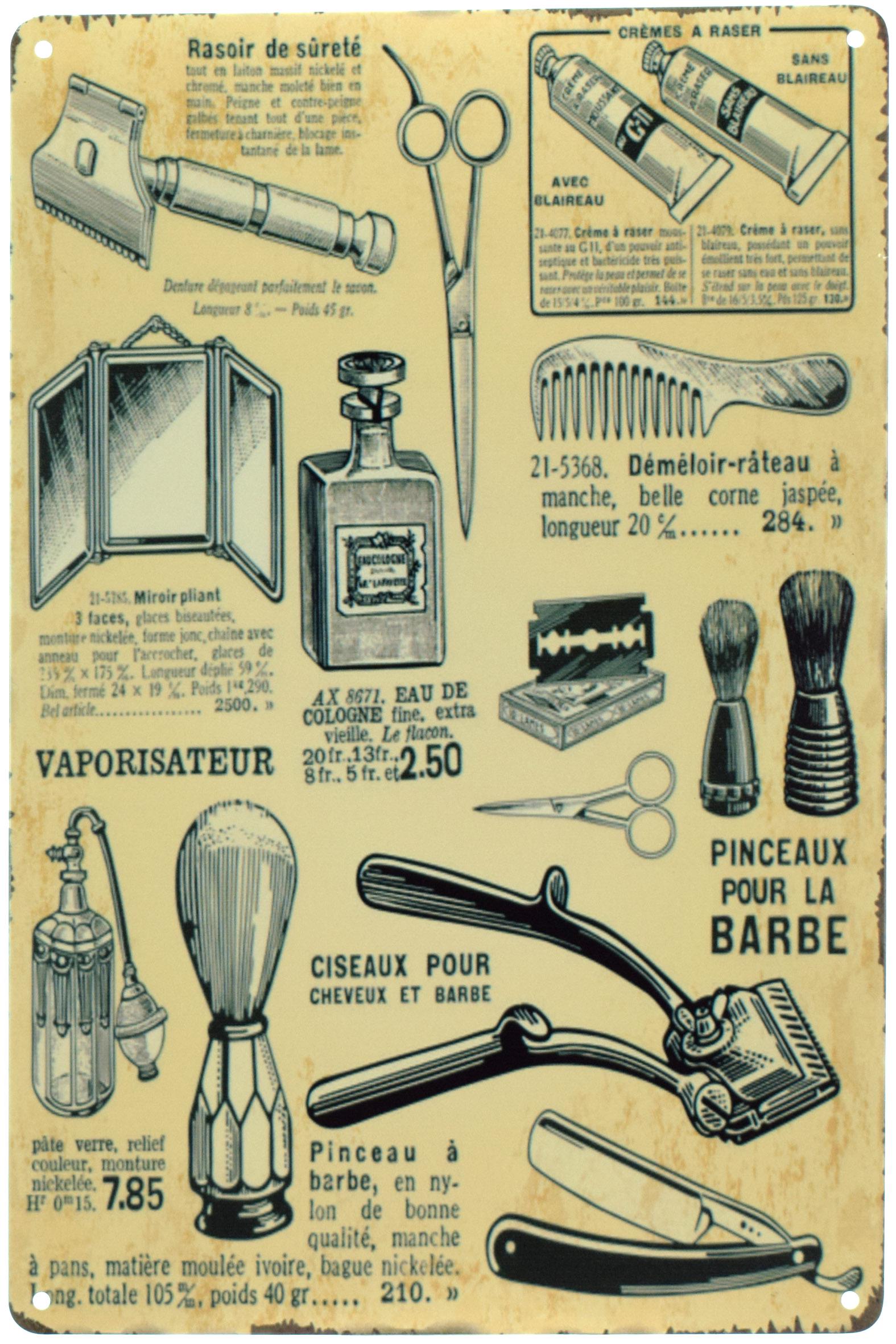 Табличка металлическая Барбершоп Инструменты Барбера/Barber Shop 20x30 см