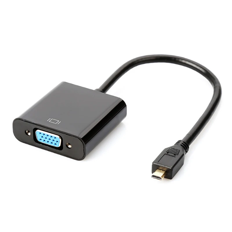 Переходник-конвертер Micro HDMI to VGA Copper PVC Black