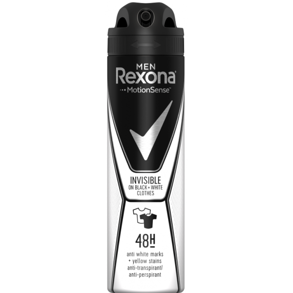 Дезодорант-антиперспирант для мужчин Rexona Невидимый на черном и белом 150 мл