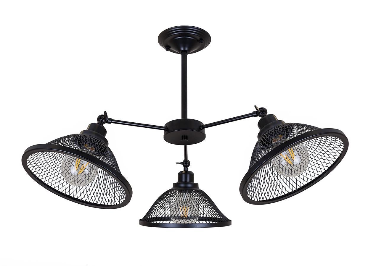Люстра Levistella 752F009-3 BK лофт с тремя металлическими плафонами Черный (1887936176)