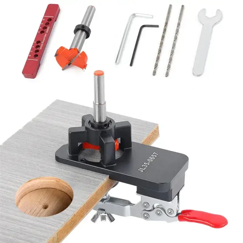 Шаблон для сверления под мебельные петли 35 мм + фреза форстнера (JL-35) - фото 2 Шаблон для сверления под мебельные петли 35 мм + фреза форстнера (JL-35) - фото 2