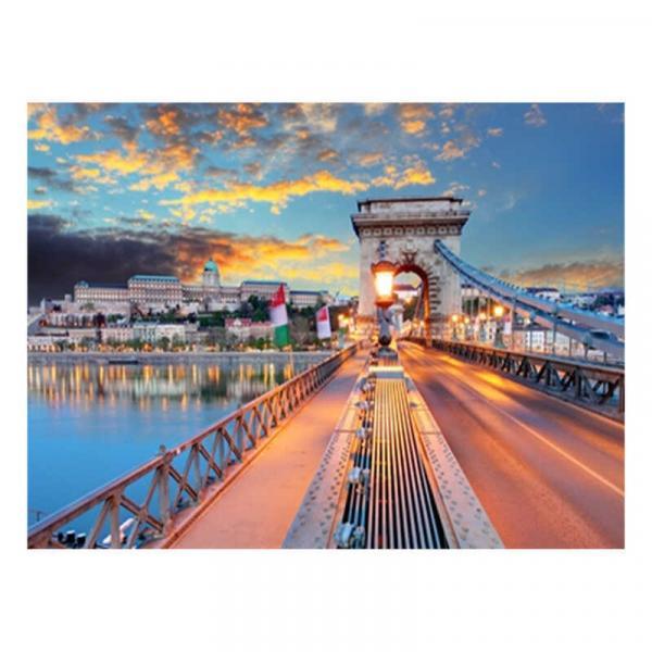 Алмазна мозаїка TK Group Міст Будапешта на заході 40х30 см з рамкою в коробці (GB74579-mt)