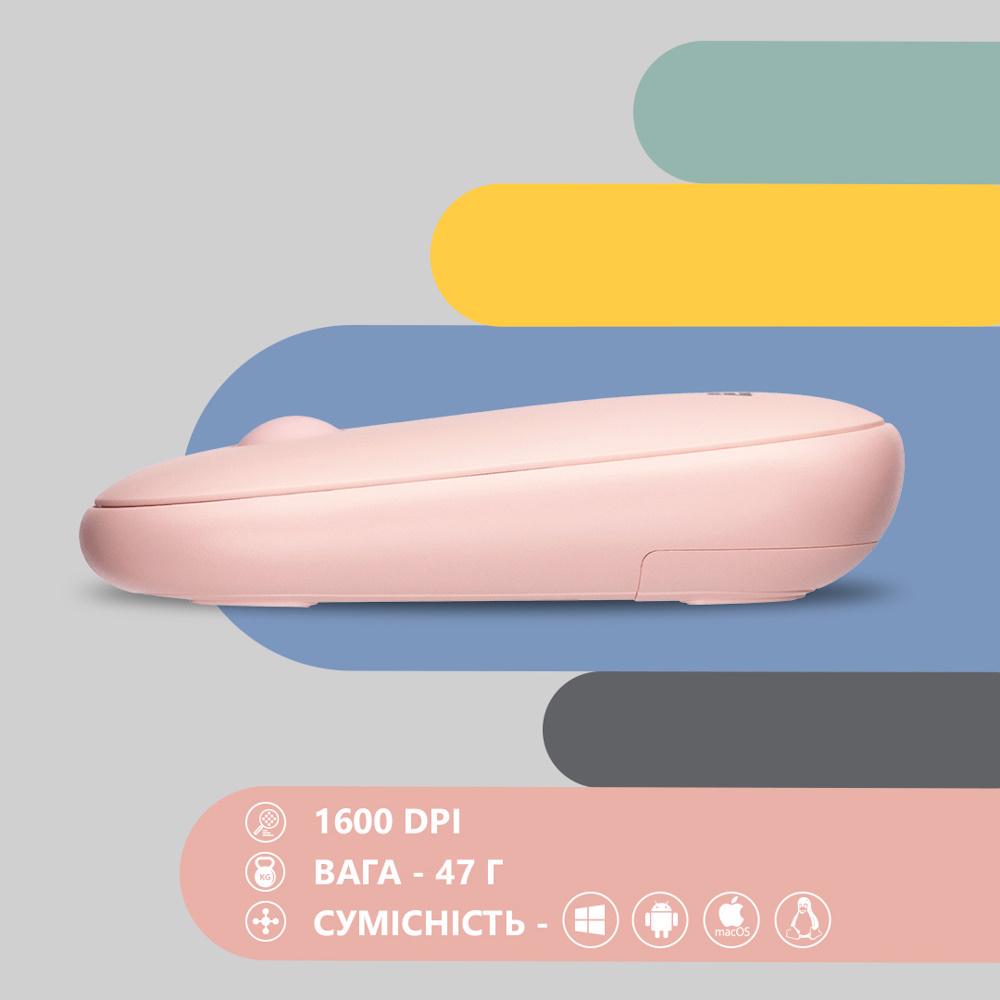 Комп'ютерна мишка бездротова 2E MF300 Silent WL BT Mallow Pink (2E-MF300WPN) - фото 7