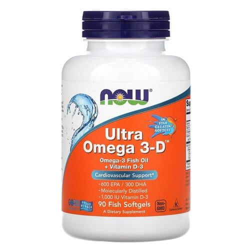 Омега-3 NOW Ultra Omega 3-D 90 Fish Softgels (NOW-01663)