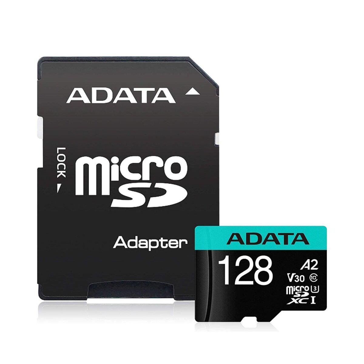 Карта памяти microSDXC ADATA Premier Pro 128 Gb Class 10 V30S A2 R-100 Mb/s W85 Mb/s (SDX128GUI3V30SA2-RA1)