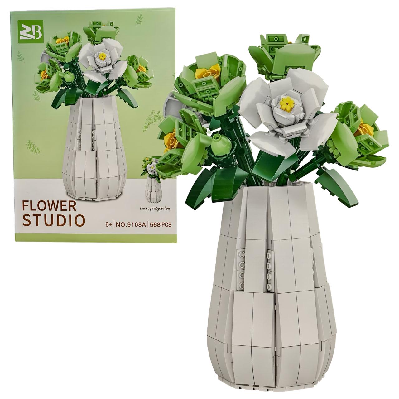 Конструктор детский Flower Studio Китайские колокольчики в вазе 568 дет. (9108A)