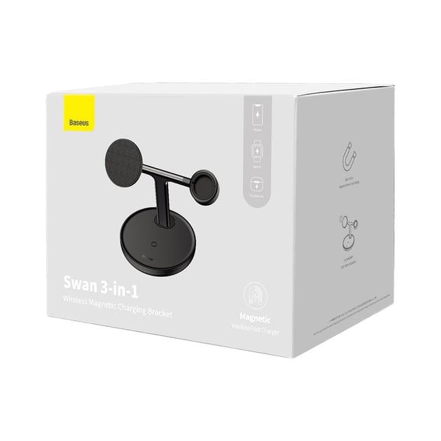 Зарядний пристрій бездротовий BASEUS Swan Wireless Magnetic Charging Bracket 20W Universal version Black (WXTE000101) - фото 10