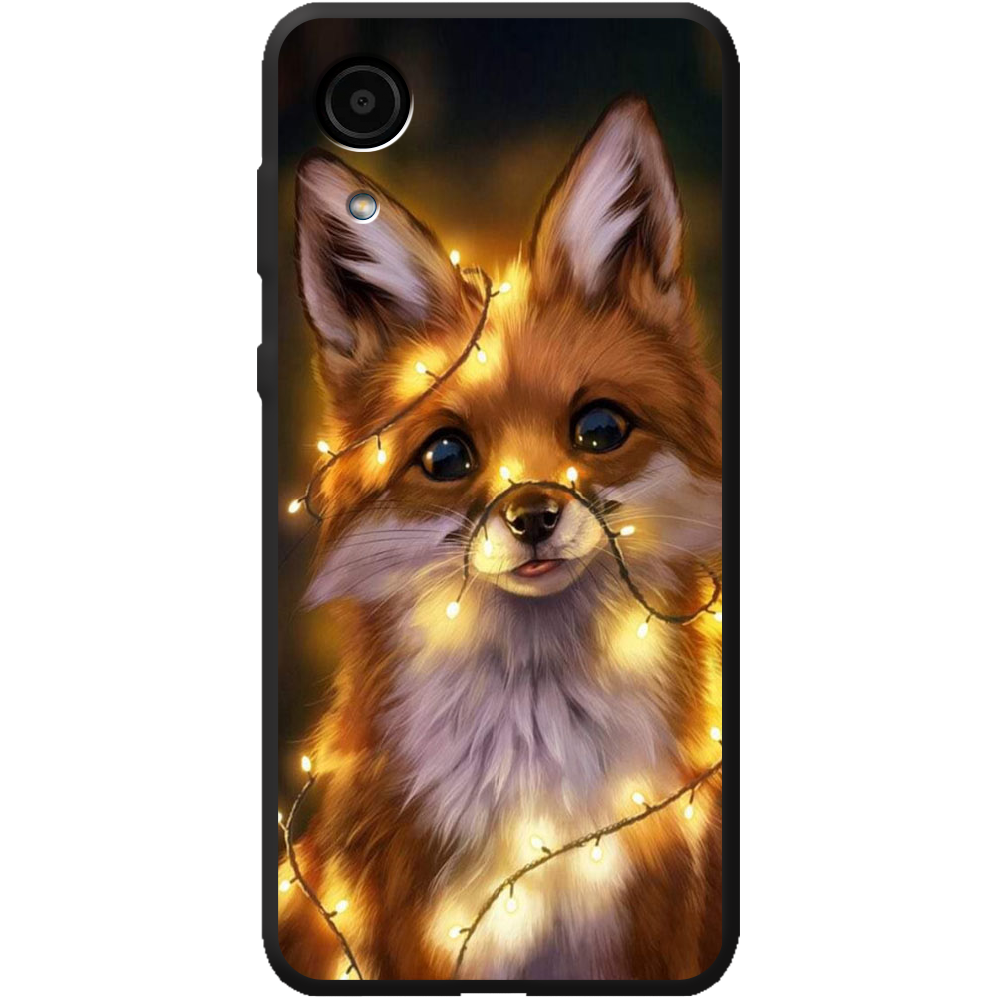 Чехол BoxFace Samsung Galaxy A03 Core (A032) Рождественская лиса Черный силикон (43939-up2399-44058)