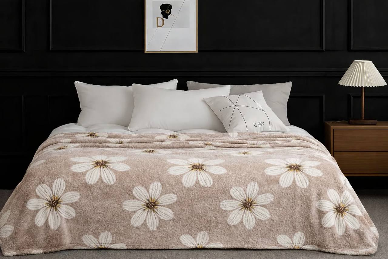 Плед полуторный флисовый Цветок стриженый 150х200 см (P-2602F/x150)