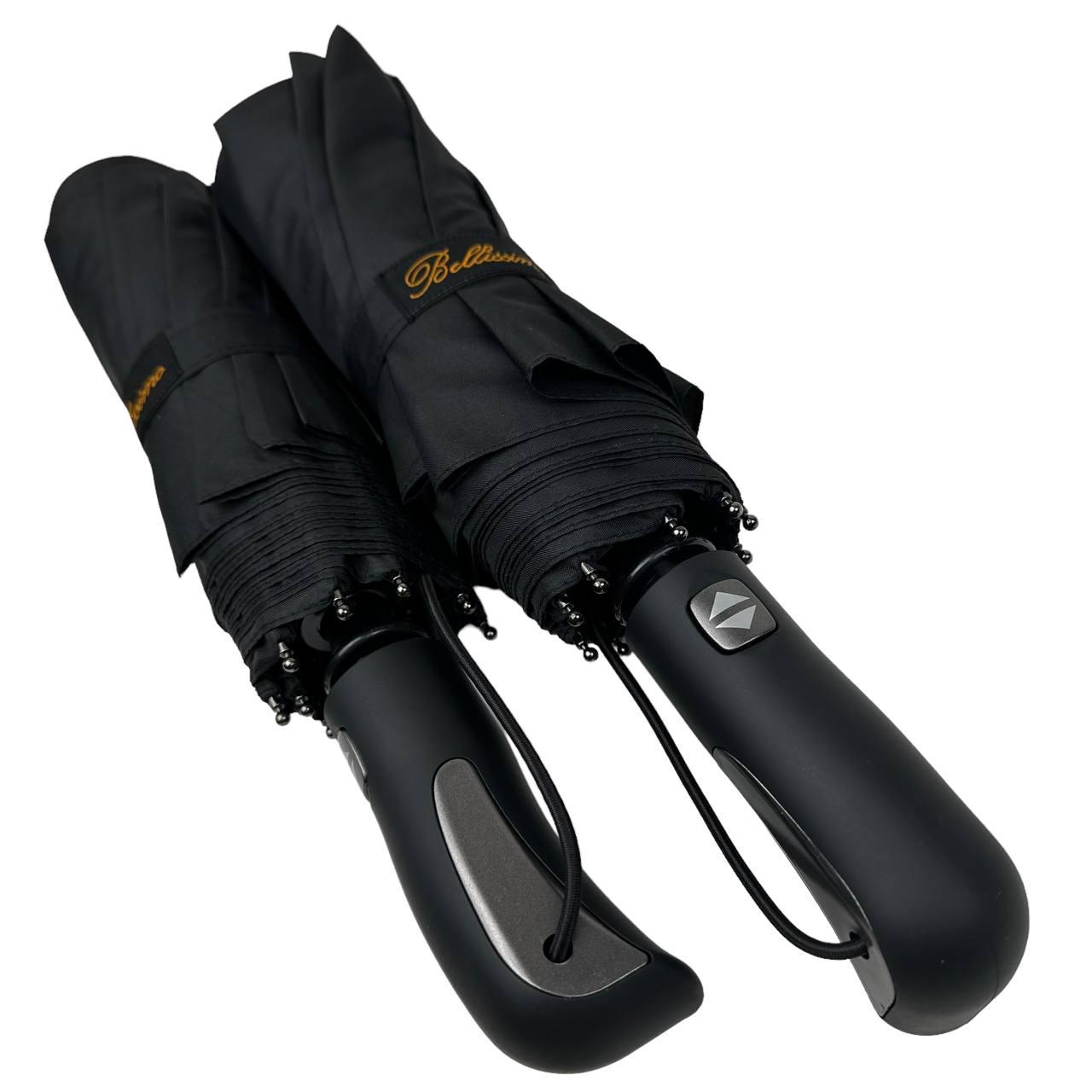 Зонт мужской автомат Bellissimо 10 спиц с прямой ручкой антивитер Черный (М0624-1) - фото 6 Зонт мужской автомат Bellissimо 10 спиц с прямой ручкой антивитер Черный (М0624-1) - фото 6