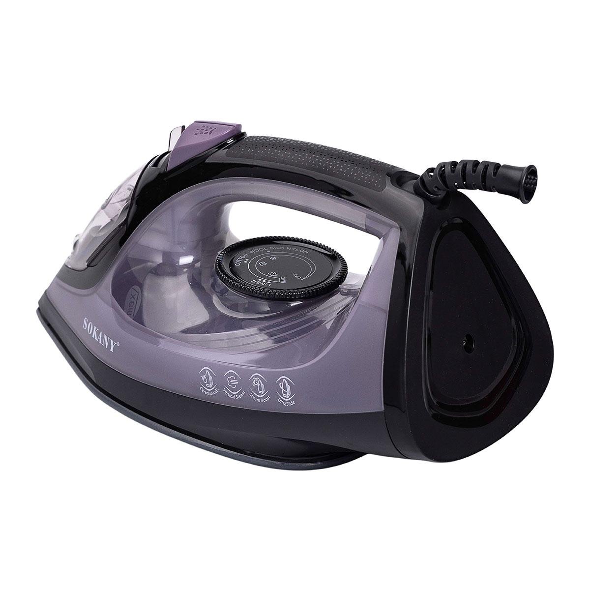 Утюг паровой ручной Sokany с керамическим покрытием бытовой с автоотключением 1800 Вт Фиолетовый (5920) - фото 4