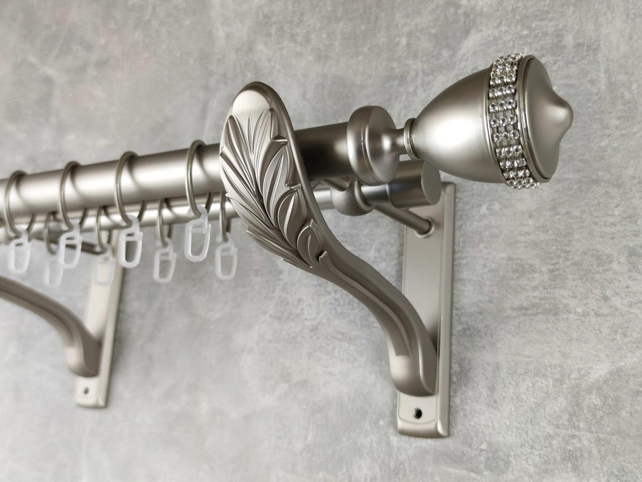 Карниз MStyle металлический для штор двухрядный Етерния 25/19 мм гладкий 400 см Сатин (5011875)