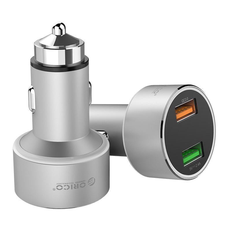 Зарядний пристрій автомобільний Orico й 2x USB 30W 3A USB-A Quick Charge 3.0 QC3.0 алюмінієвий Сріблястий (ORICO-UPC-Q2-SV-BP) - фото 11