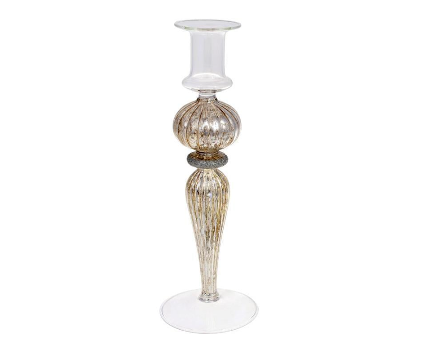 Подсвечник стеклянный Candlestick 8,5х25 см Шампань