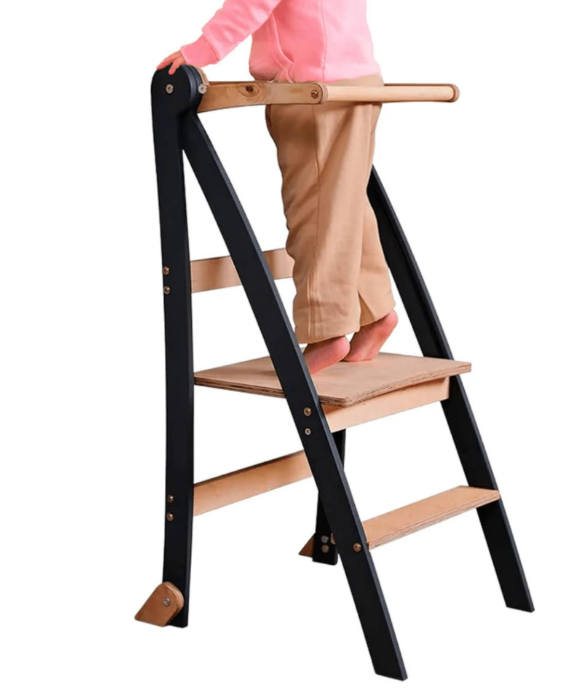 Стілець Монтессорі складаний Вежа-помічник Графітовий