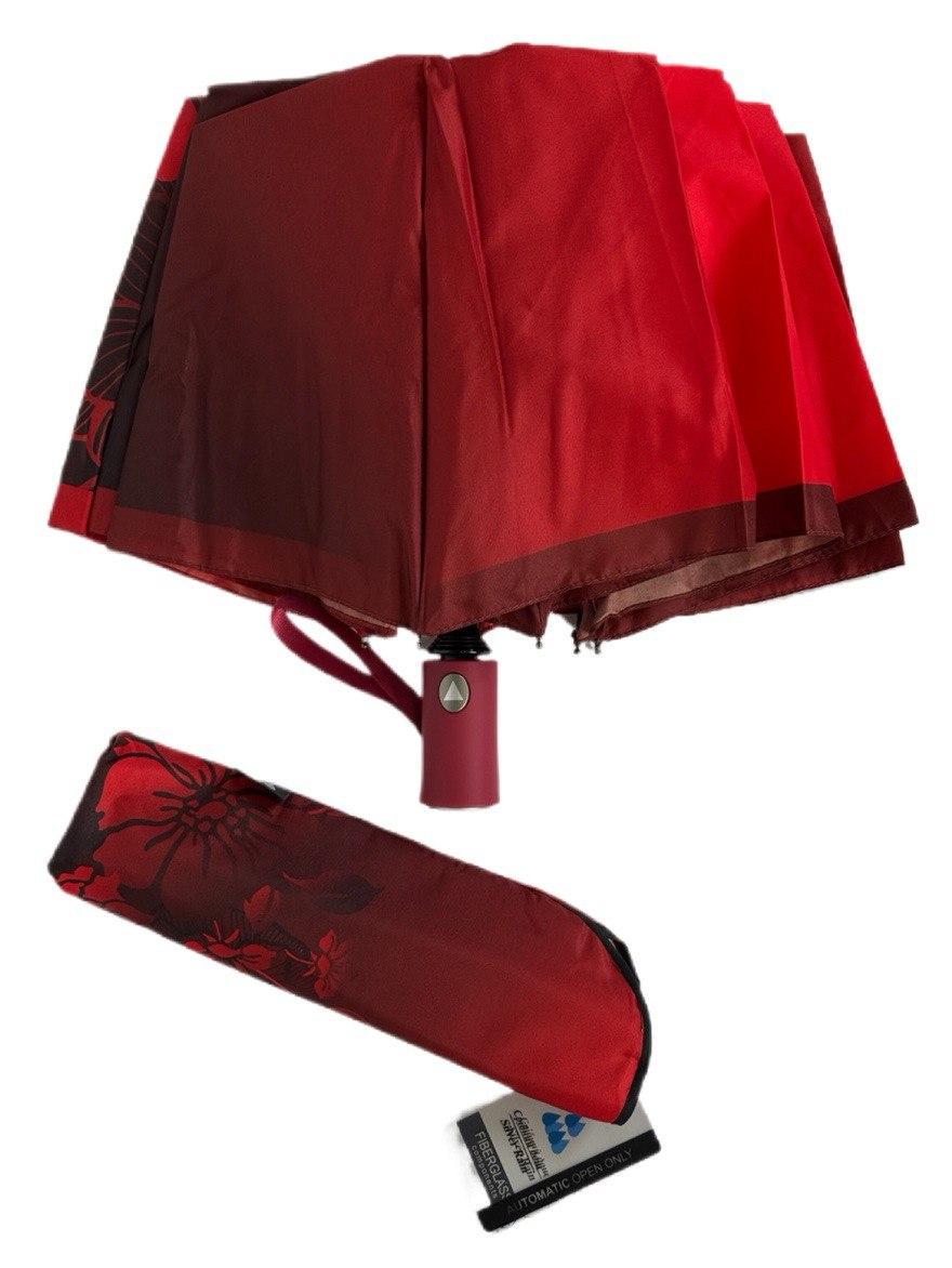 Парасолька жіноча напівавтоматична Срібний дощ 9 спиць Червоний (6025/5) - фото 3