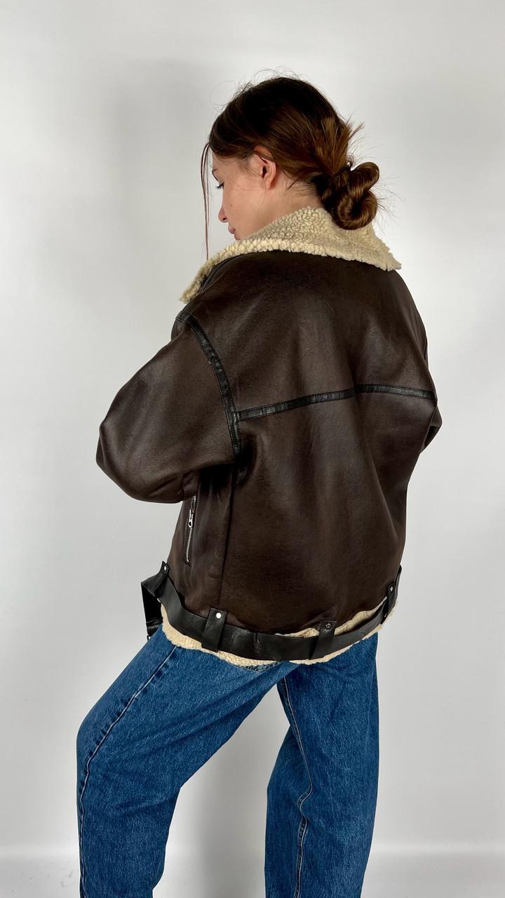 Дублянка жіноча Бренд #2433-03 L Коричневий (23918477) - фото 3 Дублянка жіноча Бренд #2433-03 L Коричневий (23918477) - фото 3