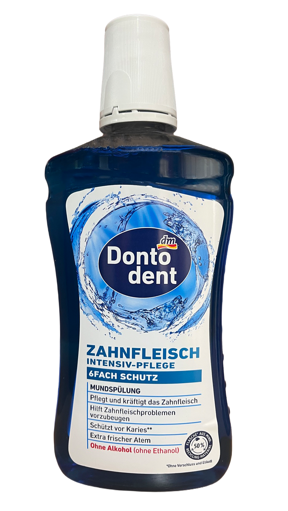 Ополаскиватель для рта Dontodent Zahnfleisch Intensiv-Pflege без спирта 6-кратная защита десен 500 мл (133350)