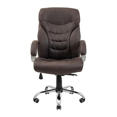 Кресло офисное компьютерное Cagliari VIP Хром M3 MultiBlock натуральная кожа Lux Коричневый