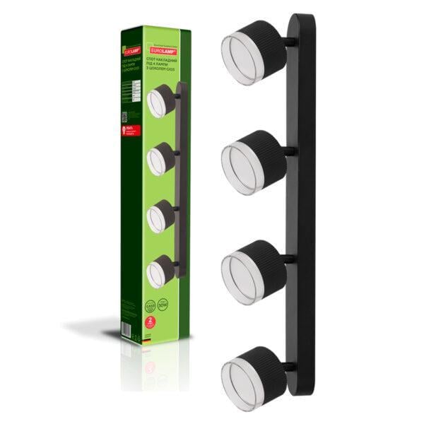 Спот Eurolamp Onyx WS для ламп 4xGX53 Черный (36562729)