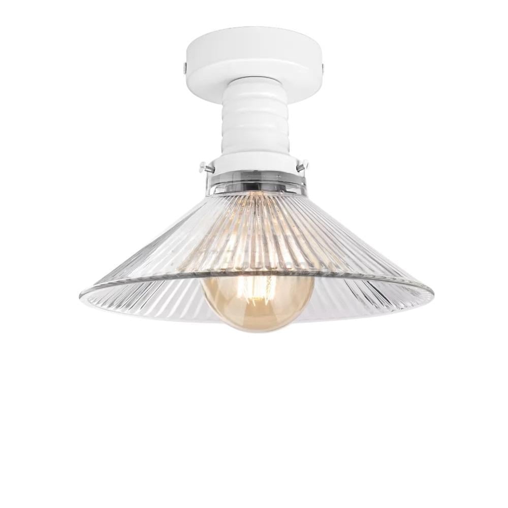 Стельовий світильник ретро з ребристого скла Cone Clear Jazz Collection R White (CL-JC0005/WHITE) - фото 1