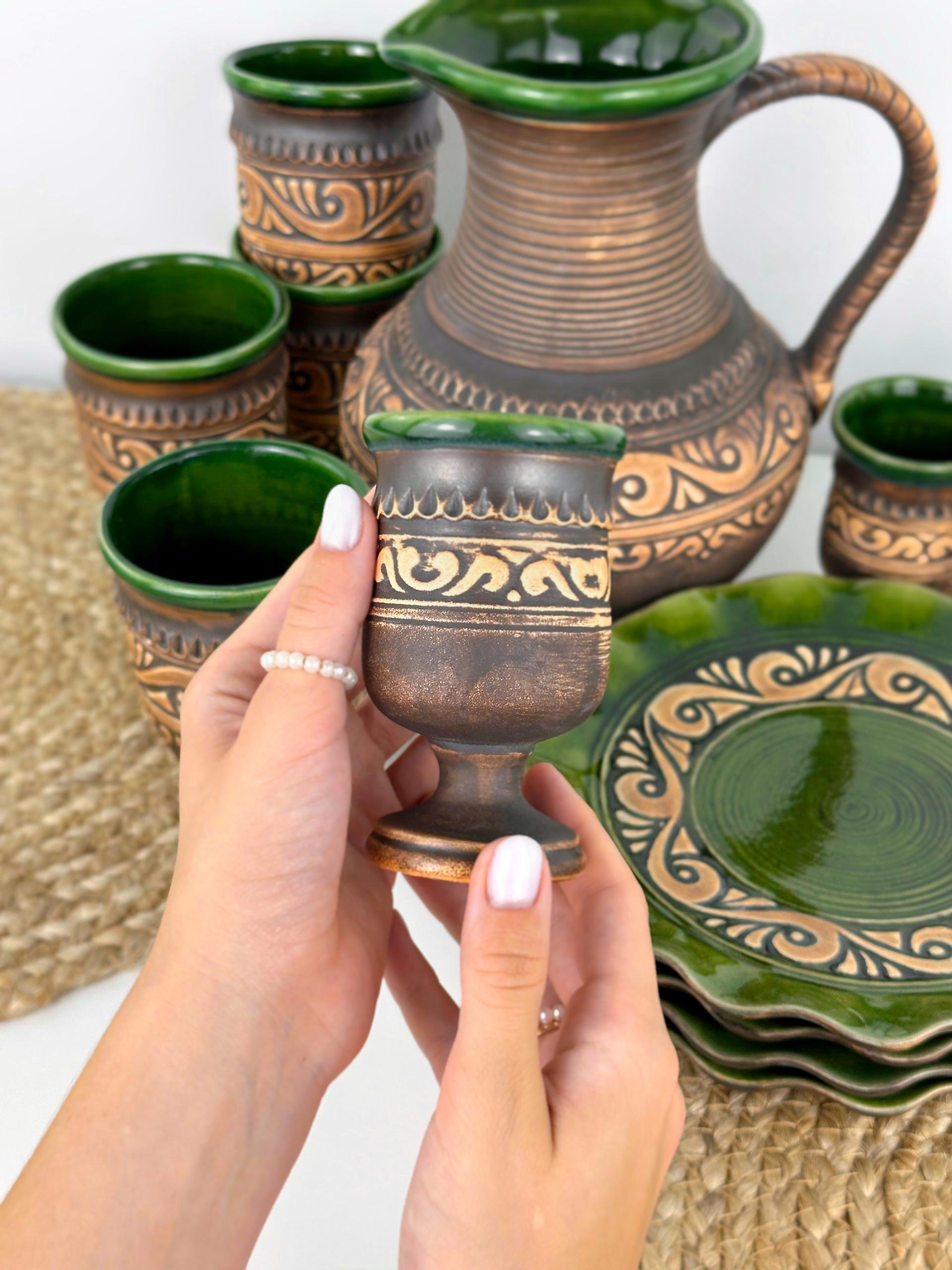 Набор глиняной посуды для сервировки стола на 4 человека Гражда Коричневый (17019-5) - фото 2 Набор глиняной посуды для сервировки стола на 4 человека Гражда Коричневый (17019-5) - фото 2