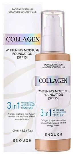 Тональный крем Enough 3in1 Collagen Whitening Moisture Foundation SPF 15 тонн 23 100 мл (14035150)