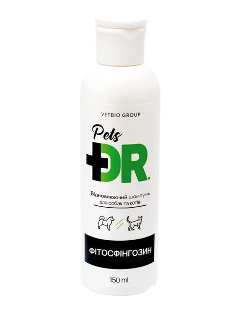 Шампунь для котів та собак VetBio Dr.Pets відновлювальний з фітосфінгозином 150 мл (арт. 8005)