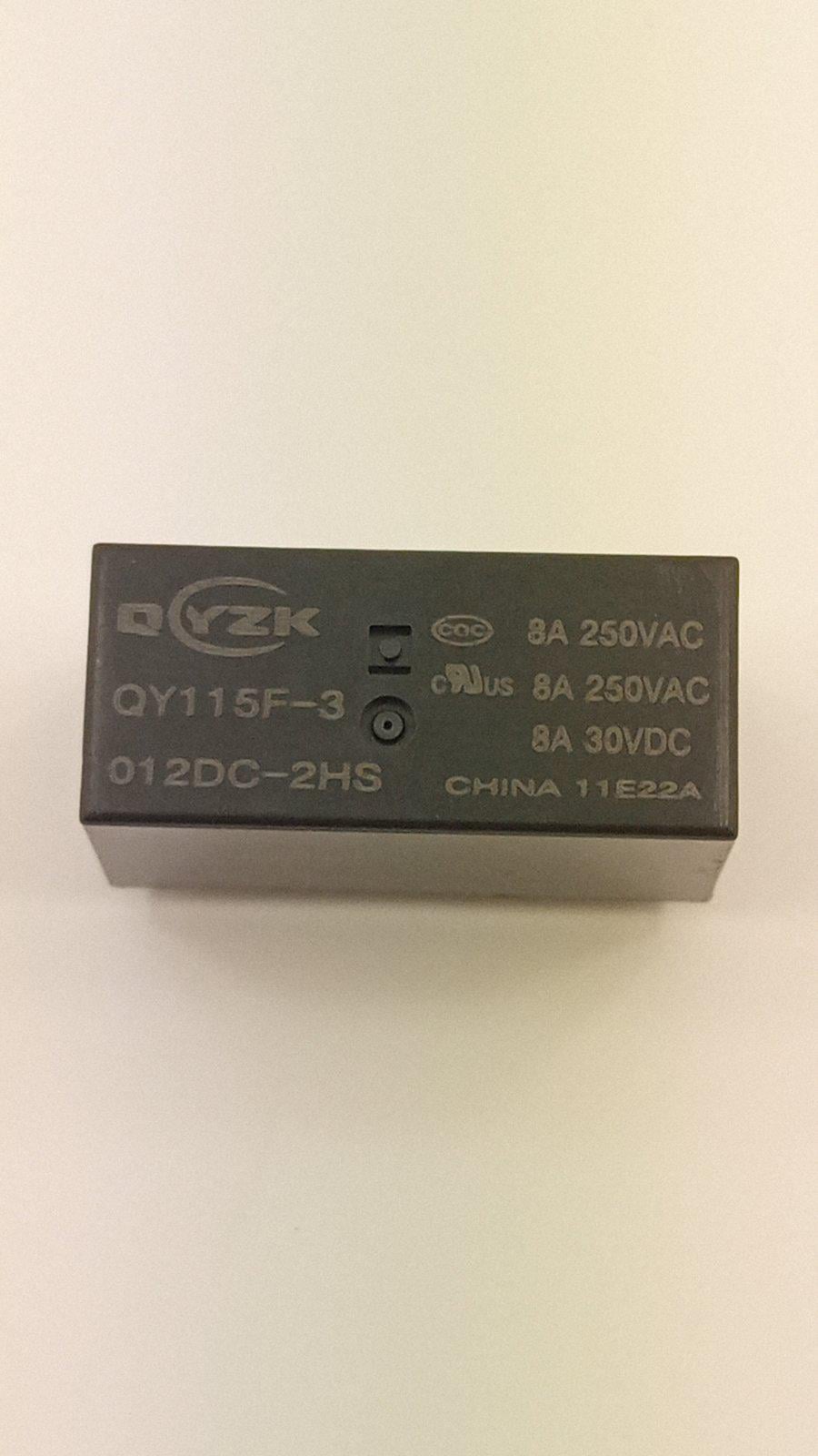 Реле QY115-3-012DC-2HS 12VDC 2x8A 2C coil (30540)