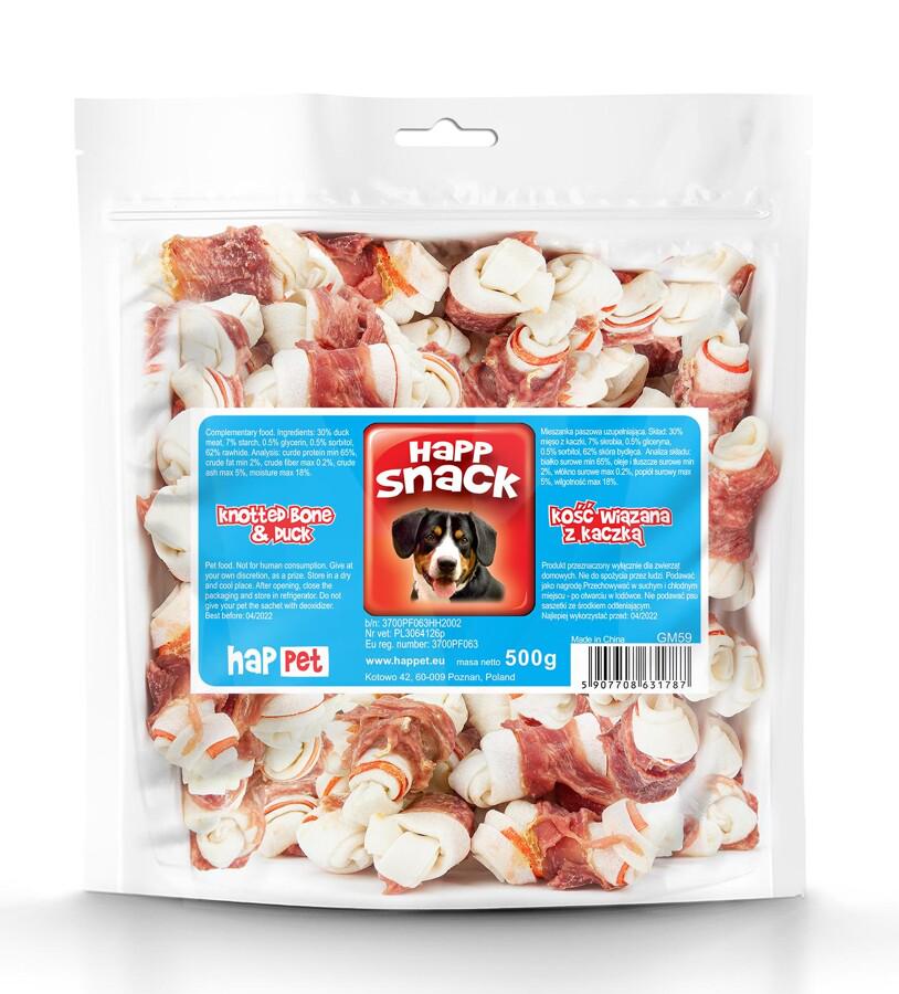 Кости с мясом утки вязаные Happet Snack лакомство для собак 500 г 6 см (GM59 5907708631787)