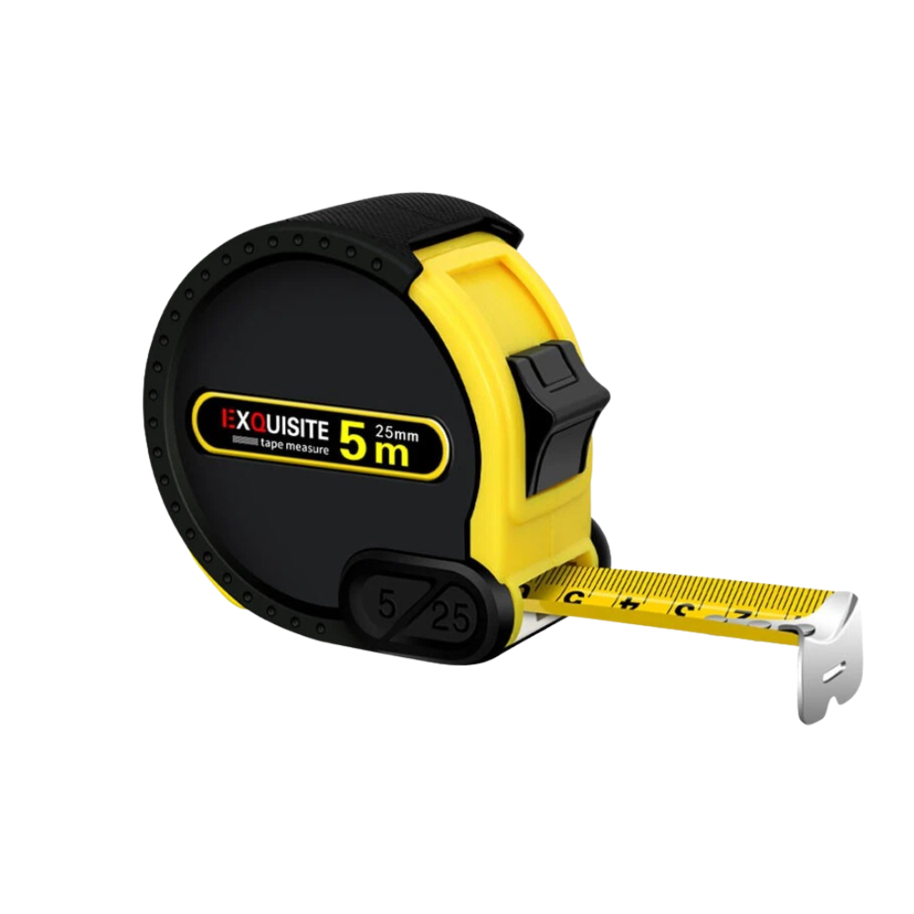 Рулетка измерительная строительная двойная с метрической и дюймовой системой прорезиненная противоударная 5 м