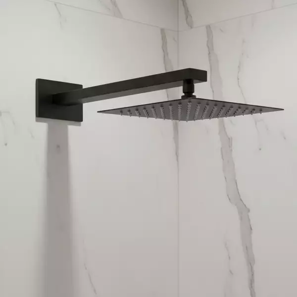Воронка верхняя душевая Devit Flow D113000000120BM-1 с кронштейном 250x250 мм Черный матовый (35675324)