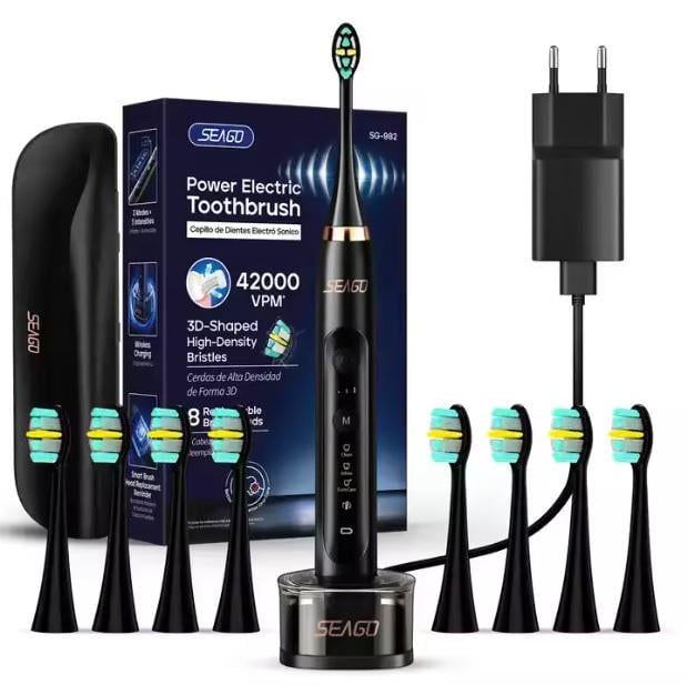 Електрична зубна щітка ультравідбілююча Seago Power Electric Toothbrush SG982 Black (100017)