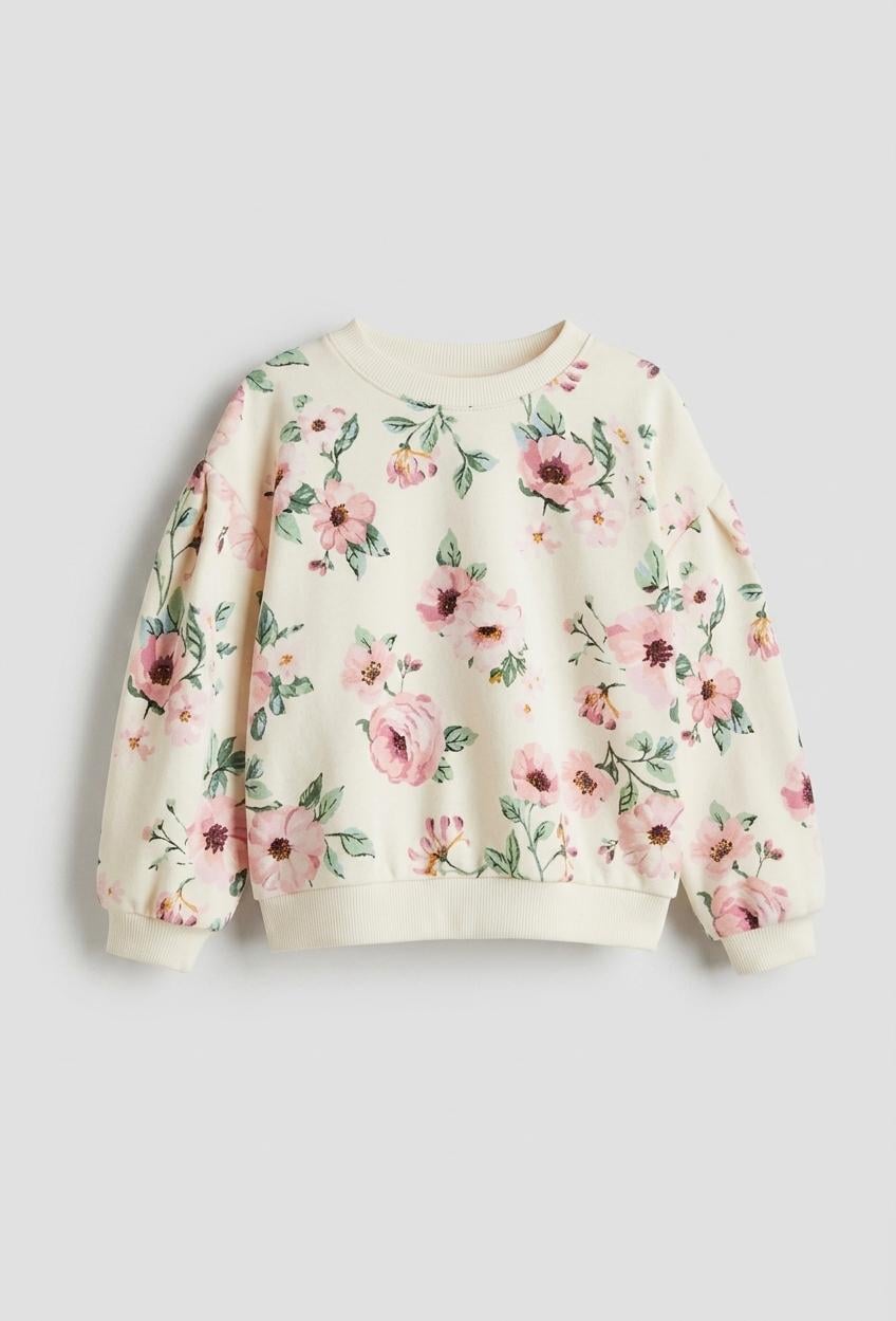 Світшот дитячий для дівчинки H&M 122-128 см Молочний (26062205D2)