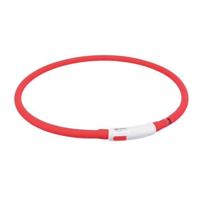 Ошейник светящийся Trixie USB XL для собак 70 см Красный