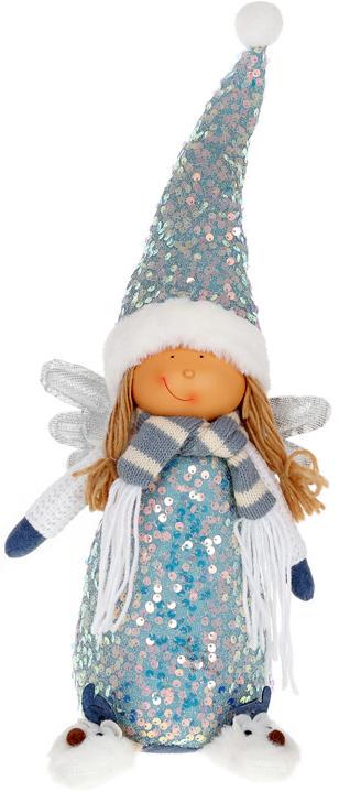 Іграшка м'яка Янголятко Тіффані 17х15х50 см Блакитний з паєтками