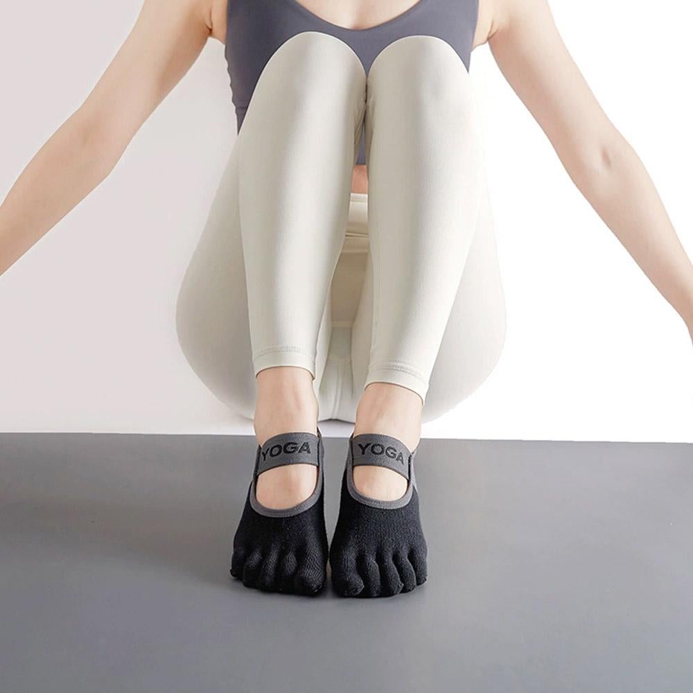 Носки для йоги с отдельными пальчиками универсальный р. 35-40 Черный (IY0035) - фото 4